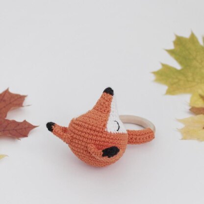 Crochet fox pattern rattle toy Amigurumi pattern baby teether