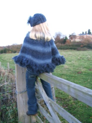 "Storm" Child/Adult Poncho with Matching Beret