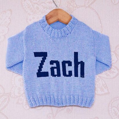 Intarsia - Zach Moniker Chart - Childrens Sweater