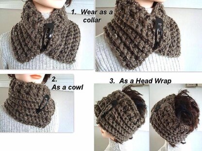 516 CROCHET COWL SCARF, HEADBAND