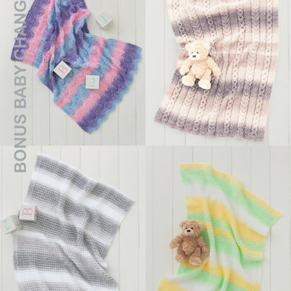 Baby Blankets in Hayfield Bonus Baby Changes DK - 4600 - Downloadable PDF
