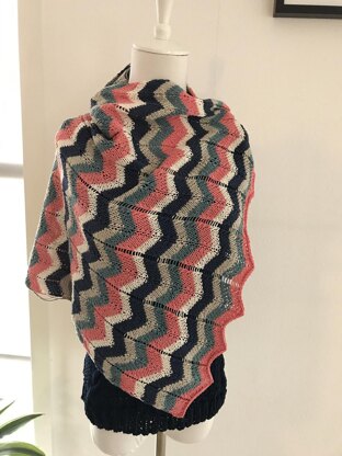 Colorful waves poncho