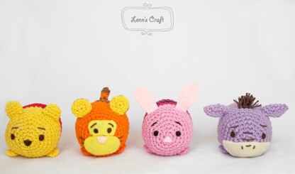 Tsum Tsum Disney Pooh Piglet Eeyore Tiger amigurumi crochet pattern