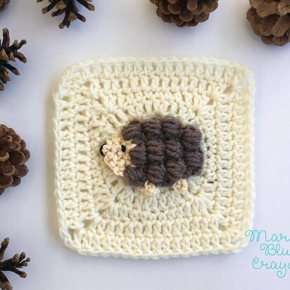 Woodland Hedgehog Applique - Granny Square