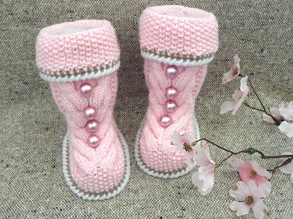 Knitting PATTERN Baby Girl Baby Booties Mulan