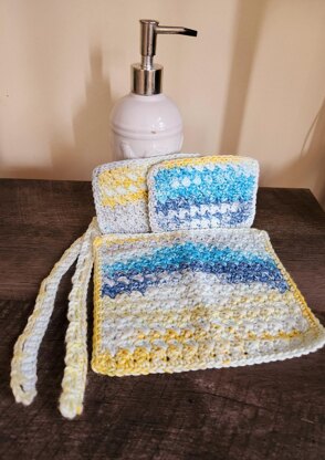 Crochet washcloth and sponges