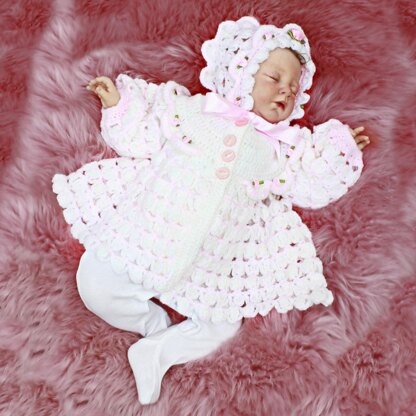 Rose Blossom Matinee Baby Crochet Pattern #111