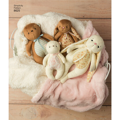 Simplicity 8625 Stuffed Animals and Gift Bags - Paper Pattern, Size OS (ONE SIZE)