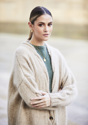 Campbell Cardigan in Rowan Alpaca Soft DK and Kidsilk Haze - RM007-00006-DEP - Downloadable PDF