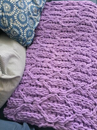 Woven Lattice Cable Blanket