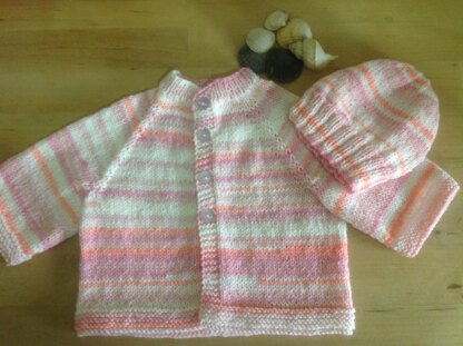 Top down baby cardigan