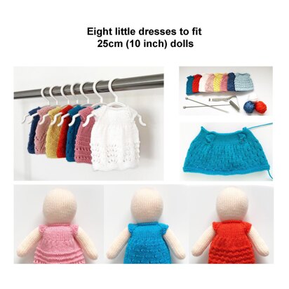 Dolls knitted dresses eight designs 19061