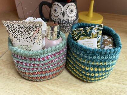 Stripy gift and storage basket