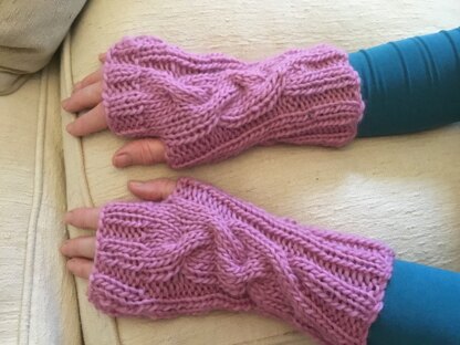 Erika Knight cable and rib mitts