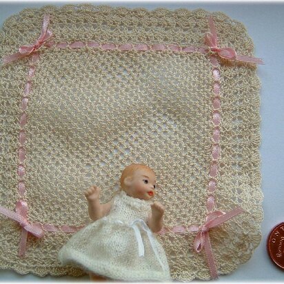 1:12th scale Lace baby shawl