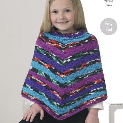 Poncho, Snood, Scarf & Hat. in King Cole Big Value Multi Chunky - 4242 - Downloadable PDF