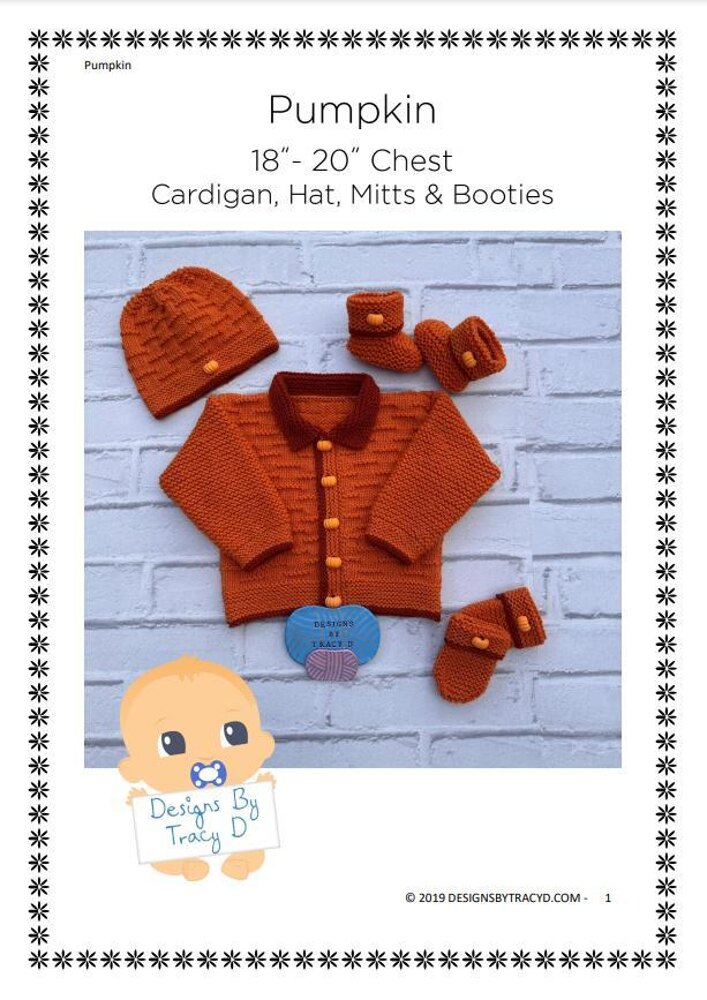 Pumpkin baby knitting pattern cardigan hat booties mitts Knitting pattern by Designs by Tracy D LoveCrafts
