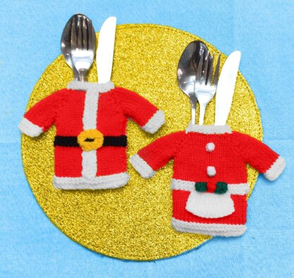 Mother and Father Christmas Cutlery Holders