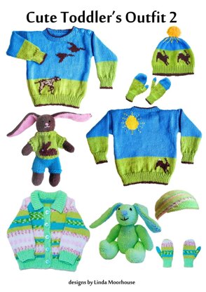 Cute Toddler's Outfit 2 - pointer dog, rabbit, flying ducks