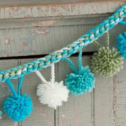 Pompom Garland in Red Heart Super Saver Economy Solids - LW3160