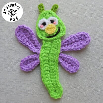 Dragonfly Applique/Embellishment Crochet * Dragonfly, Garden Bugs collection including free base square pattern