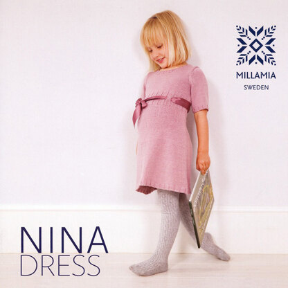 "Girls' Nina Dress" - Dress Knitting Pattern For Girls in MillaMia Merino Wool