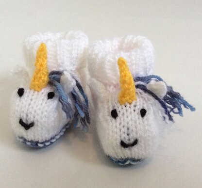 Unicorn baby booties