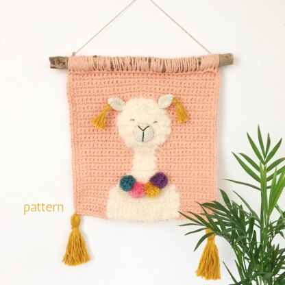 Crochet Alpaca Wall Hanging