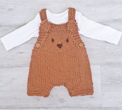 Baby Bear Chunky Shortie Dungarees 0-2 yrs