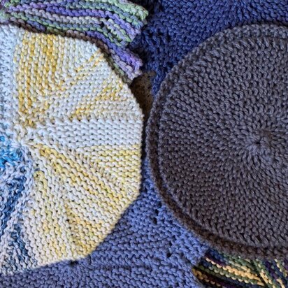 Circle and Spiral Galaxy Dishcloths - 2 loom knit patterns