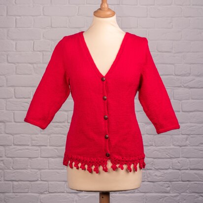 Ladies Crochet Edge Cardigan in Deramores Studio DK Acrylic - Downloadable PDF