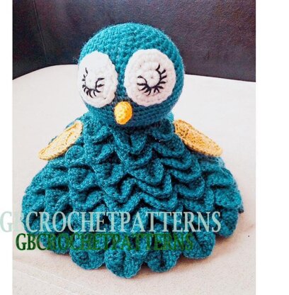 Crochet Pattern owl snuggle blanket, owl toys