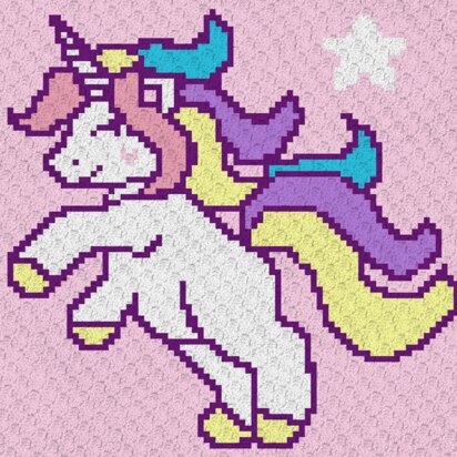 Magic Star Unicorn C2C Graph - Written Pattern