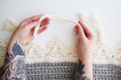 Crochet Macramé Edged Blanket