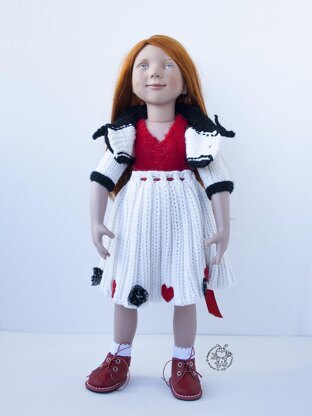 Outfit White and red for doll 18 inch