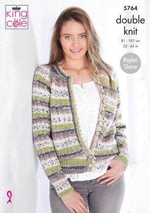 Sweater and Cardigan Knitted in King Cole Splash DK - 5764 - Downloadable PDF