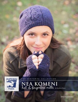 Nea Komeni Hat & Fingerless Mitts in Juniper Moon Farm Dromedary - J48-02 - Downloadable PDF