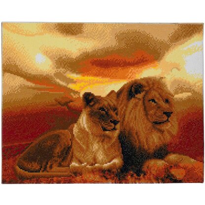 Crystal Art Lions of the Savannah, 40x50cm Diamond Painting Kit