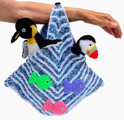 Knit a Story about Sea World - mermaid, fish, puffin, penguin