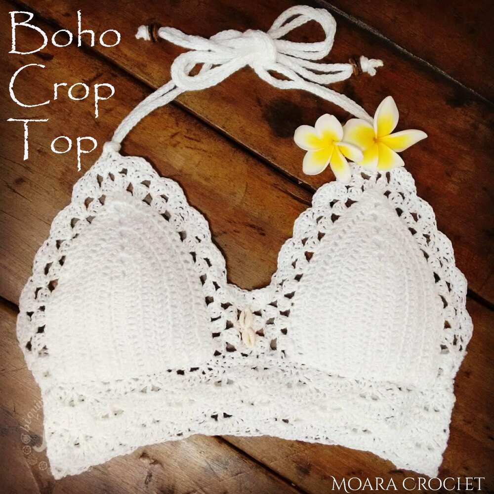 Boho Summer Crop Top Crochet pattern by Roseanna Murray
