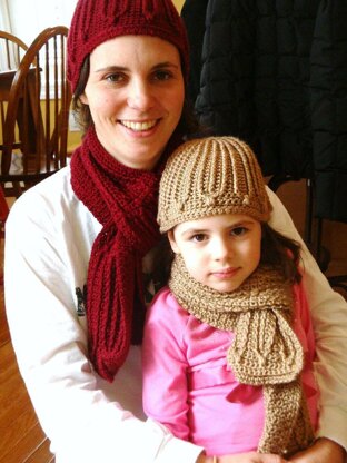 Keyed Pathways Hat and Scarf Set