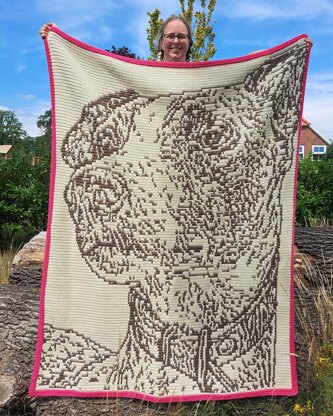 Whippet "Freya" | Dog Mosaic Crochet Blanket