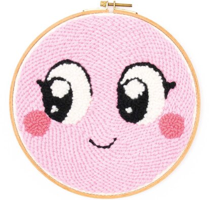 Rico Punch Needle Kit - Smiley Pink - 21.5cm