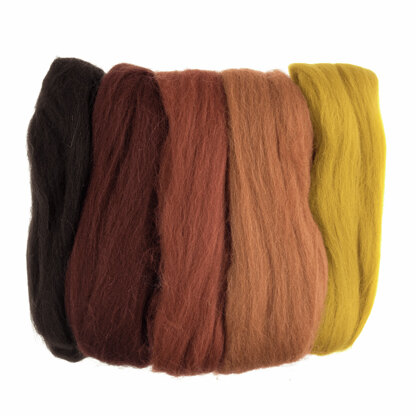 Trimits Natural Wool Roving: 50g: Assorted Autumn