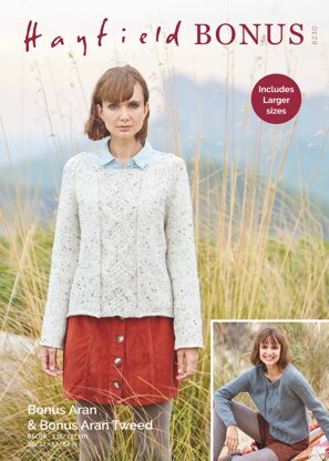 Sweater in Hayfield Bonus Aran Tweed with Wool - 8230 - Downloadable PDF
