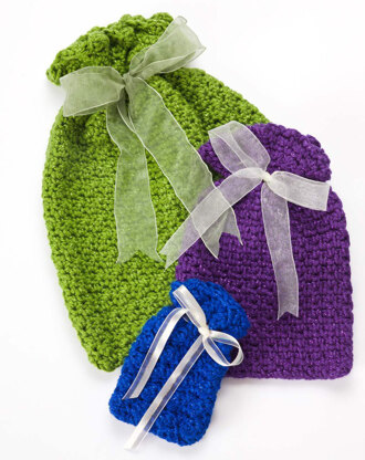 Crochet Gift Bags in Caron Simply Soft Party - Downloadable PDF