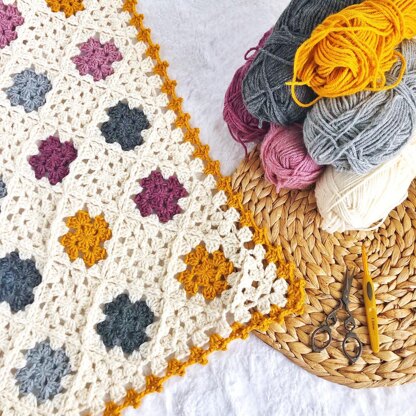 Quinn Blanket, a free crochet patchwork baby blanket pattern - TL Yarn  Crafts