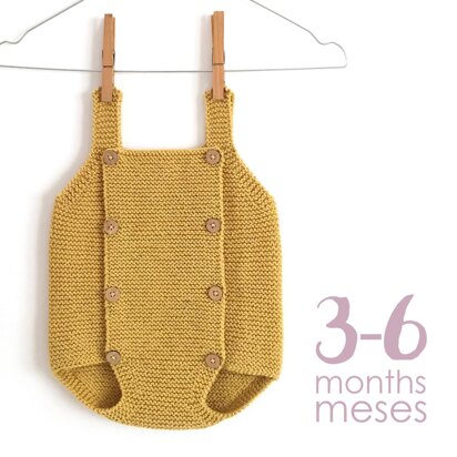 3-6 months - BUTTON-UP Knit Romper Pattern