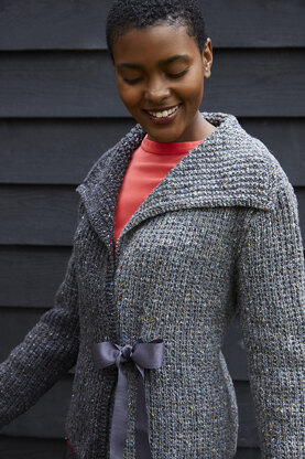 " Ora " - Cardigan Knitting Pattern For Women in Debbie Bliss Donegal Luxury Tweed Aran by Debbie Bliss