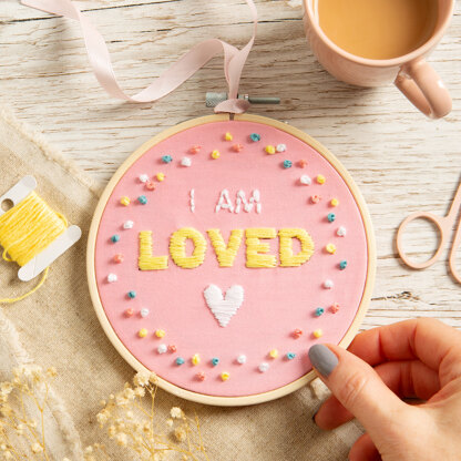 Wool Couture I Am Loved Printed Embroidery Kit